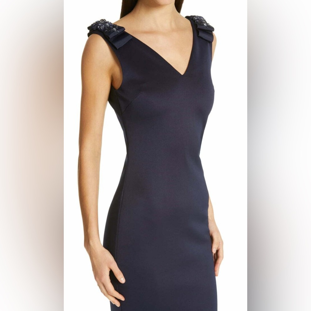 Ted Baker US6 Belliah Bow Jeweled dress NYE, Holiday Office Party black-tie blue